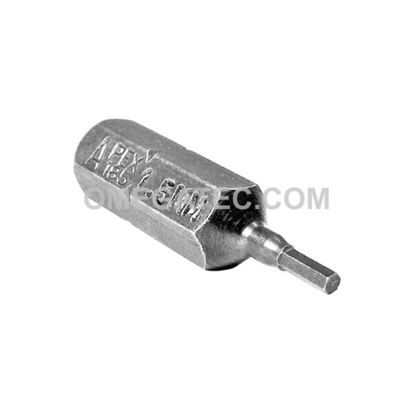 Apex 1.5mm Socket Head Metric Insert Bits, 1/4” Hex Drive (185-1.5MM)