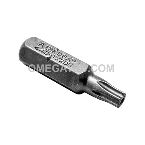 Apex T-20-H Torx Tamper Resistant Insert Bit, 1/4” Hex Drive (440-TX-20-H)