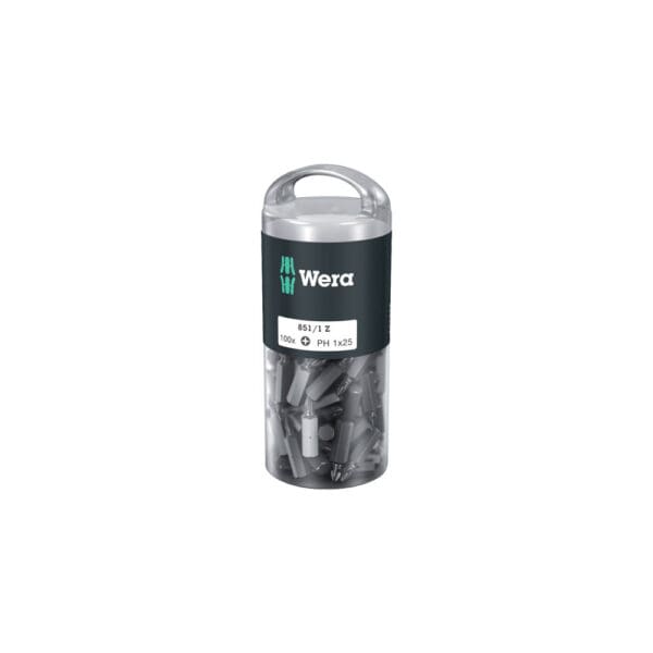 Wera #1 851/1 Z DIY 1/4” Hex Phillips Insert Bit (100-Pack) (05072440001)