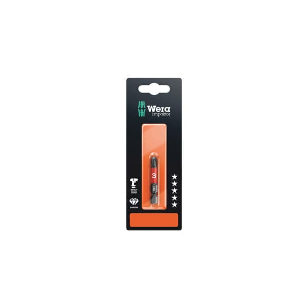 Wera #3 851/4 IMP DC SB Impaktor 1/4” Hex Phillips Insert Bit (05073957001)